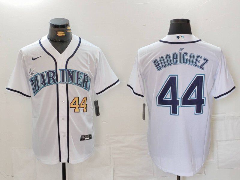 Men Seattle Mariners #44 Rodr iguez White Game 2024 Nike MLB Jersey style 1->seattle mariners->MLB Jersey